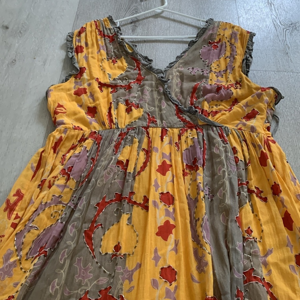 Anthroologie Let Me Be Beaded‎ Maxi Dress Boho Bohemian, size X-LARGE yellow - Picture 16 of 16